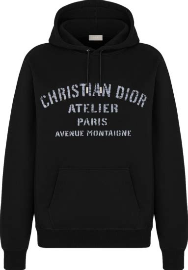 black christian dior hoodie|Christian Dior atelier jumper.